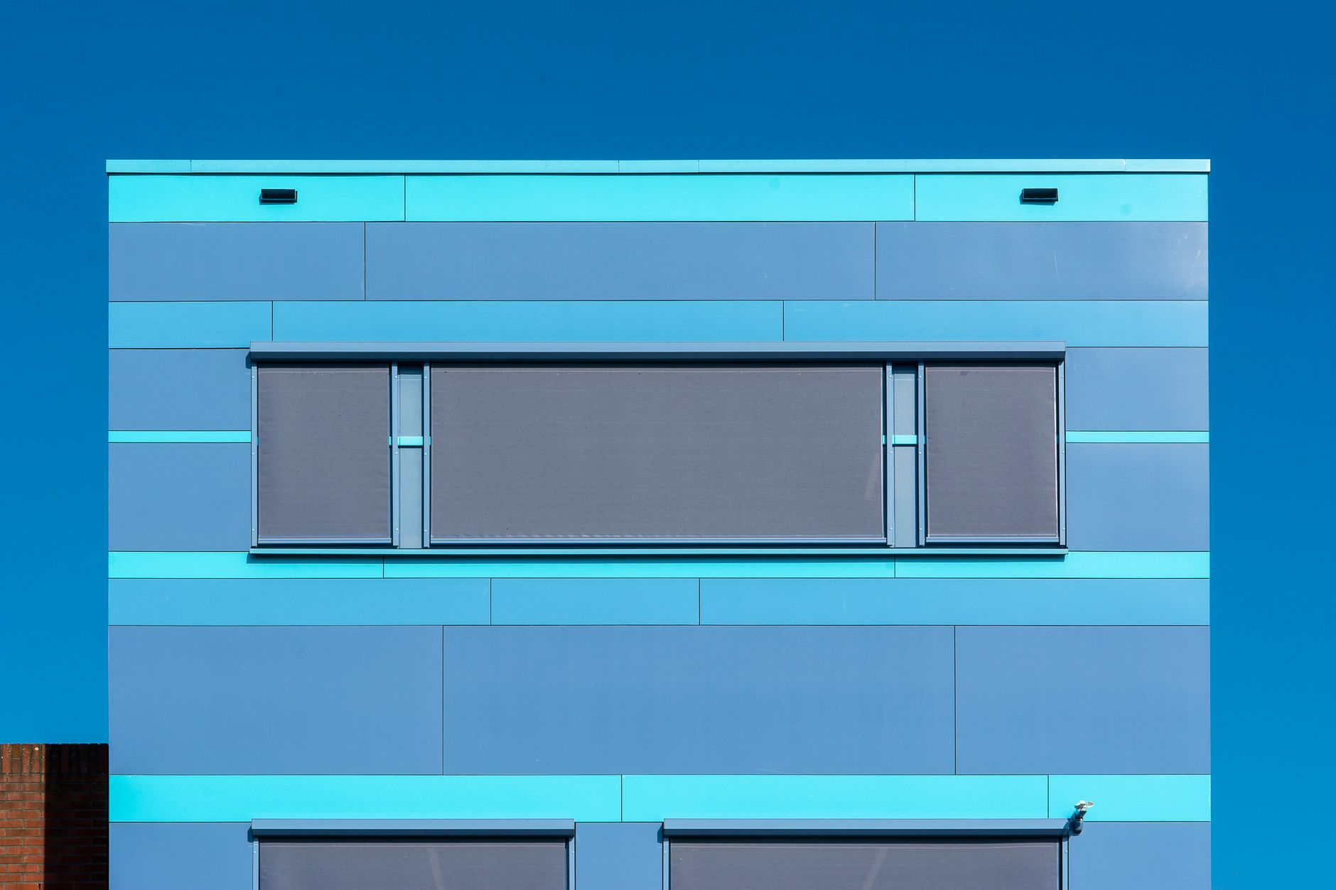 modern building facade with sun shades